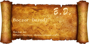 Boczor Dezső névjegykártya